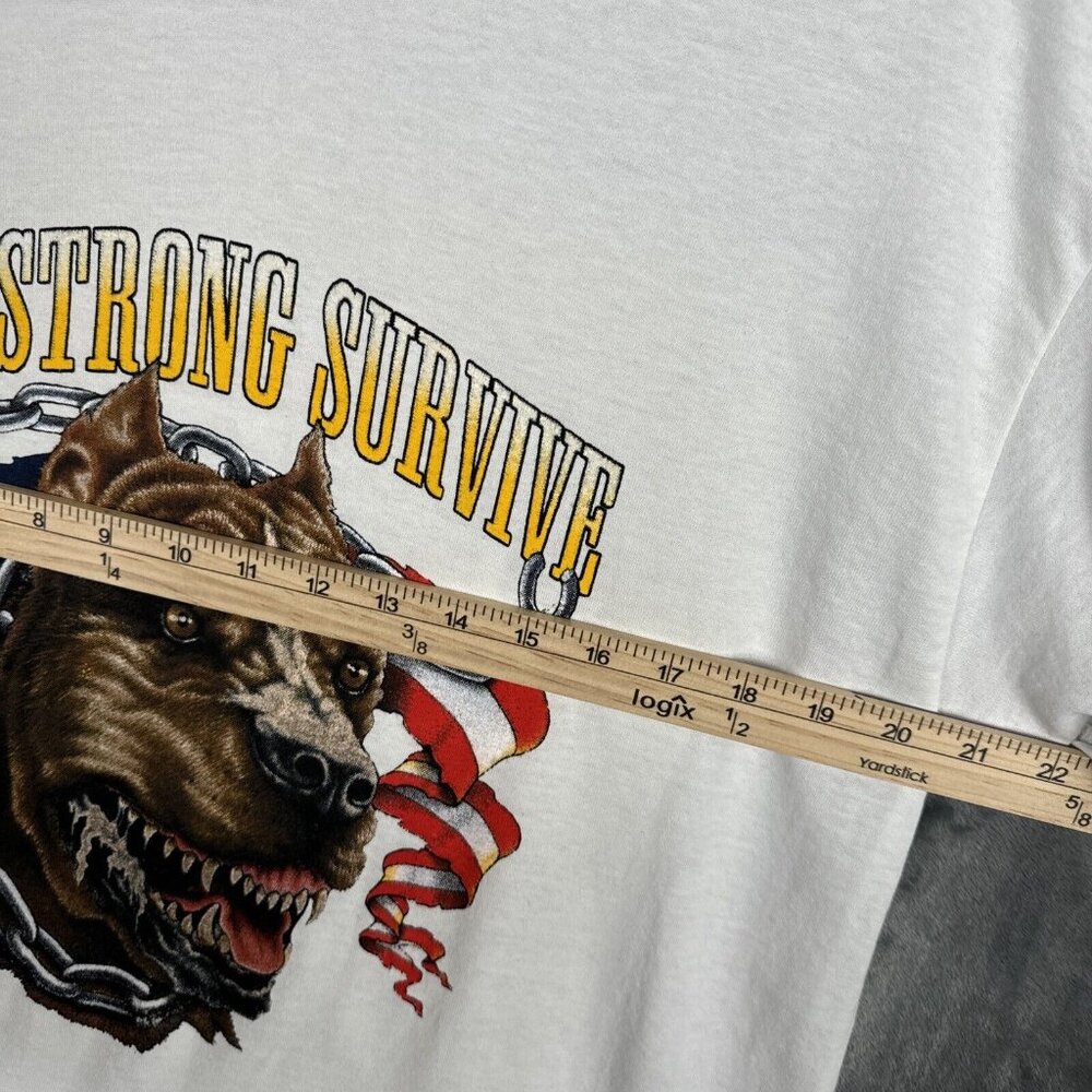 Glidden Men’s Dry Blend T-Shirt “The Strong Survive” Pit Bull American Shirt L - Picture 5 of 8